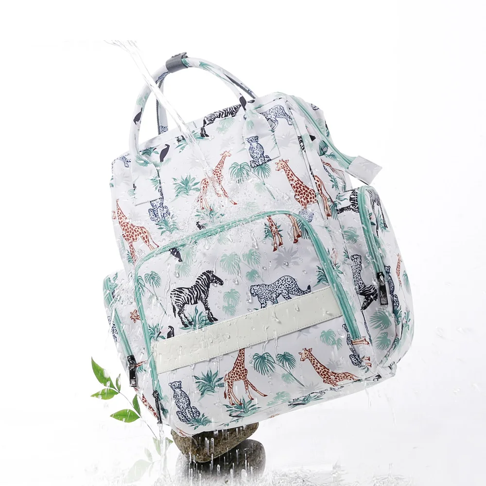 

Printed Baby Diaper Newborn Nappy Backpack Waterproof Mommy Diaper Bag Large Capacity Portable Mother Travel Stroller Hang Bags