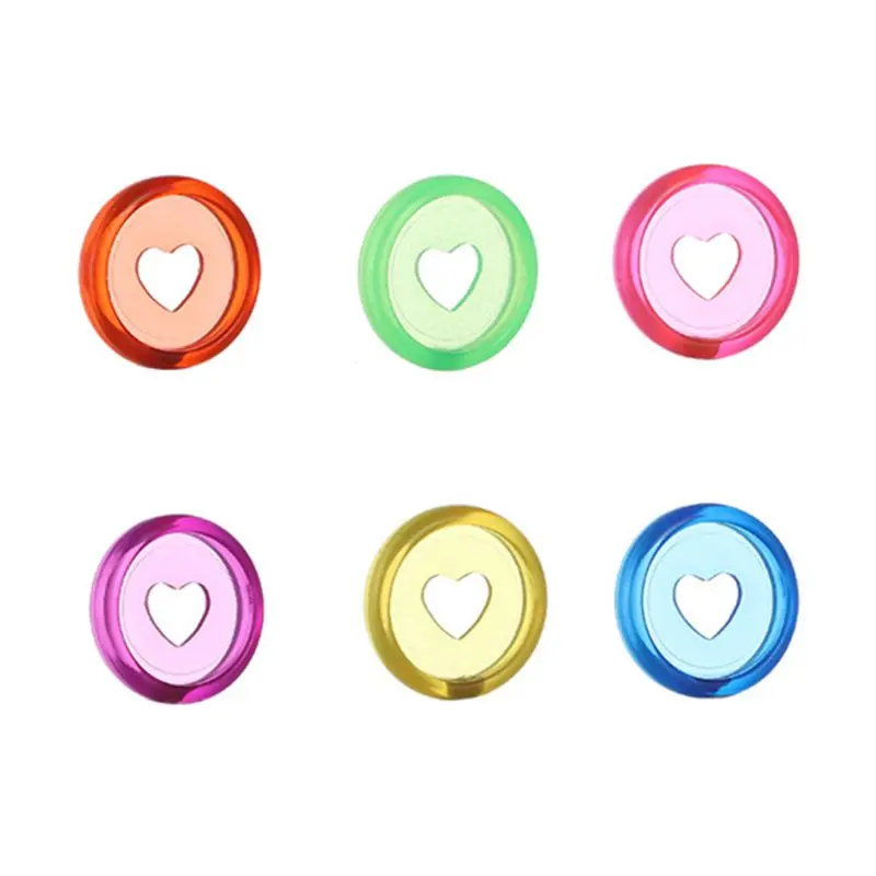 

20pcs 24mm Transparent Heart Binder Rings Mushroom Hole Loose Leaf Notebook Binding Plastic Disc Buckle Hoop DIY