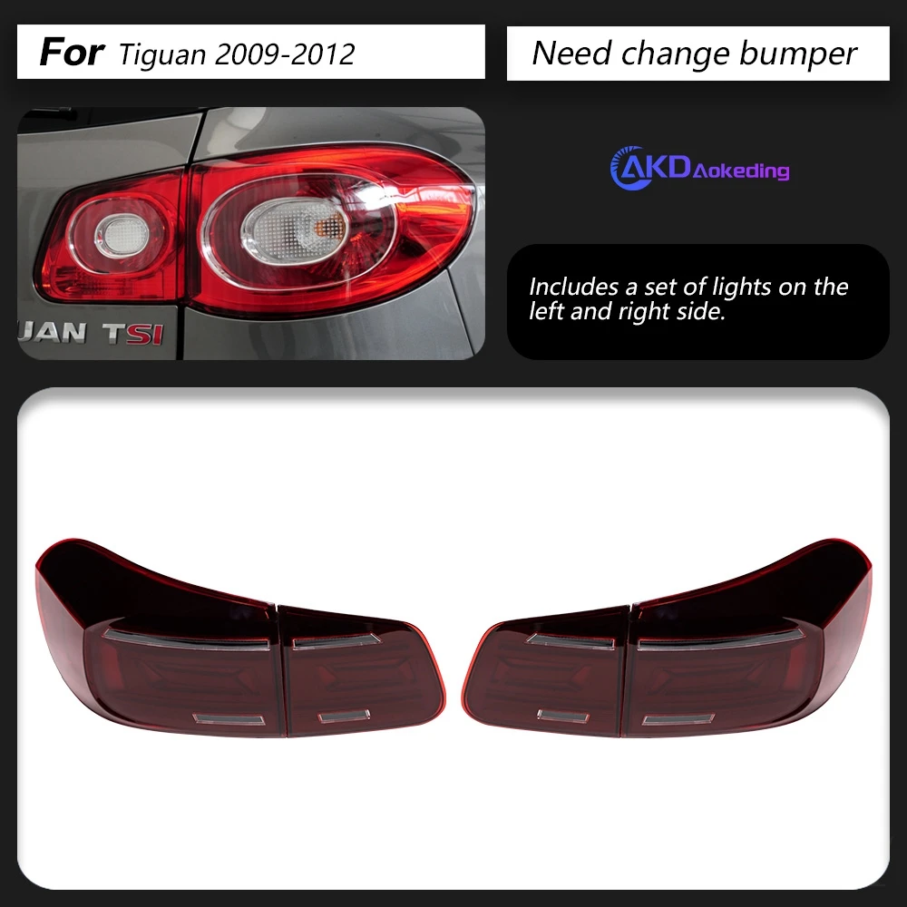 

Автомобильные задние фары для VW Tiguan 2009-2017, светодиодные противотуманные фары DRL Hella, тюнинг детской лампы, автомобильные аксессуары Tiguan, задние фары