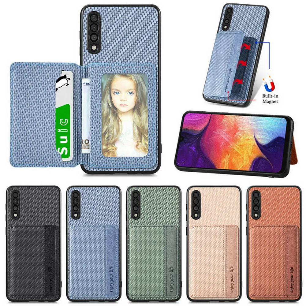 

For Samsung Galaxy A51 A71 5G RFID Blocking Leather Texture Card Slot Case for Galaxy A21S Case A31 A 50 30 20 03 02 S A41 Cover