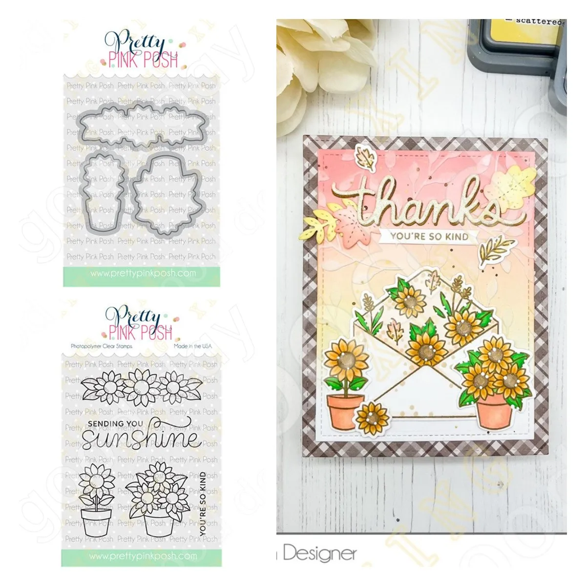 

New Arrival Potted Sunflowers Cutting Dies and Stamps Scrapbook Diary Decoration Embossing Template Diy Greeting Card Handmade