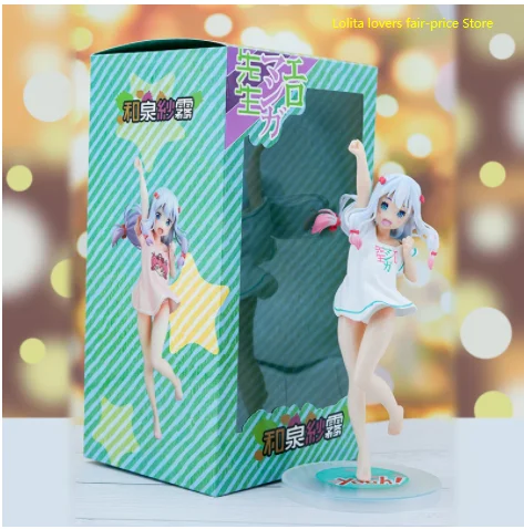 

Anime Adult comic teacher Izumi Sagiri Lovely pink and white girl Boxed hand do cartoon figure 23cm PVC Doll furnishing articles