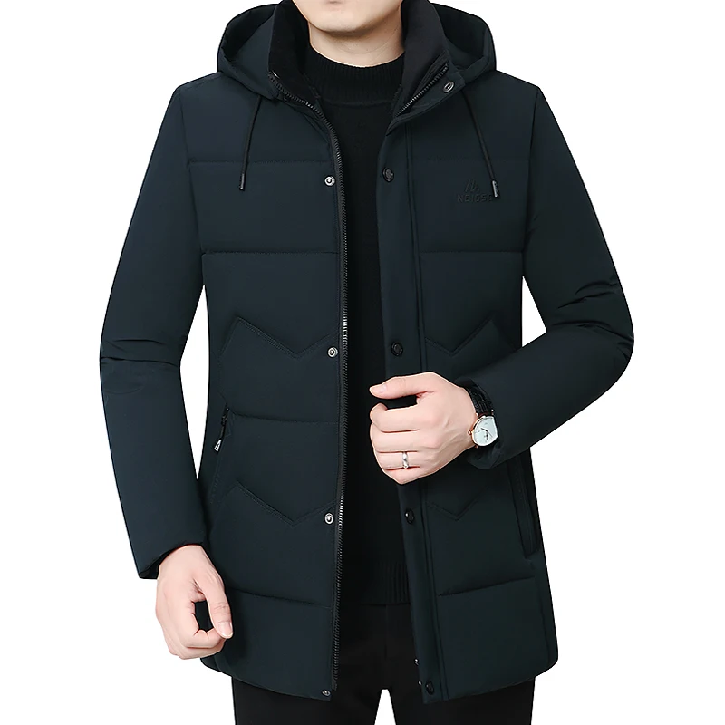 2022 Men's Coat Winter -30 Coat Men's Thickened Hooded Waterproof Coat Warm Coat Father's Coat Casual Men's Plush Collar Parka
