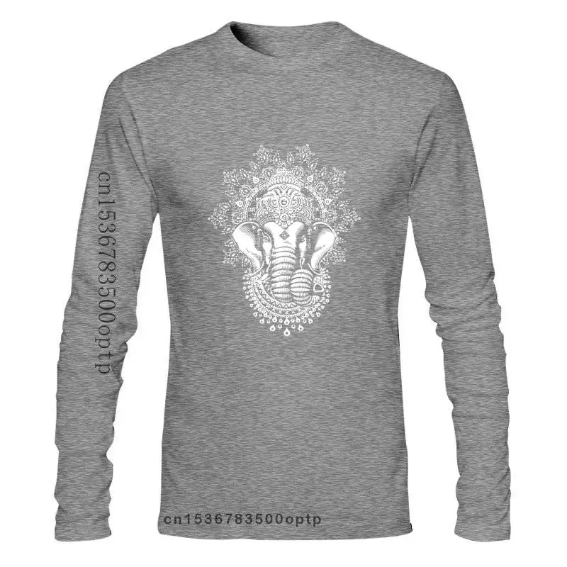 

2022 Mens Black T-shirt Ganesh Elephant God Line Art Meditation India Zen Hobo Yoga Men Fashion Cotton Tops Clothing