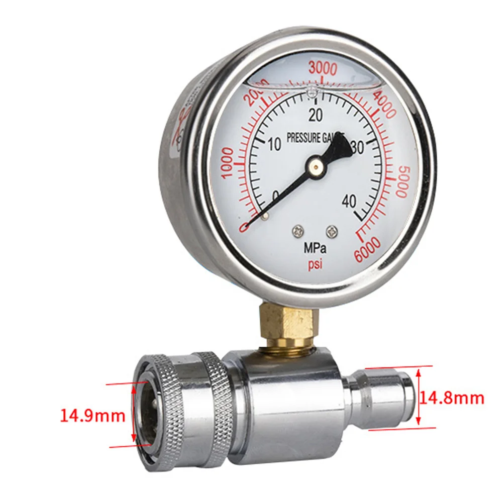 

Pressure Washers Washer Gauge 0-400 Kg Pressure Resistance Brass Material Easier To Read Excellent Service Life
