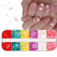 12grids cherry blossoms nail art sequins white pink flower petal steel bead nail accessories ultrathin flakes decorations jsl 98