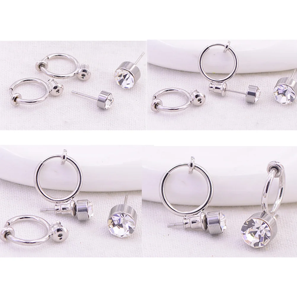 18 шт. серьги с сохранением цвета без отверстий непористые гладкие зажимы для