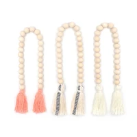missxiang new pastoral style wood color cotton rope wood beads tassel string home decoration diy pendant for women