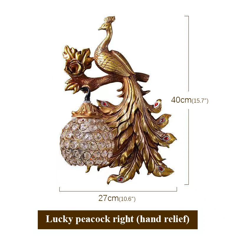 TEMOU современный настенный светильник с кристаллами павлина светодиодный золотой