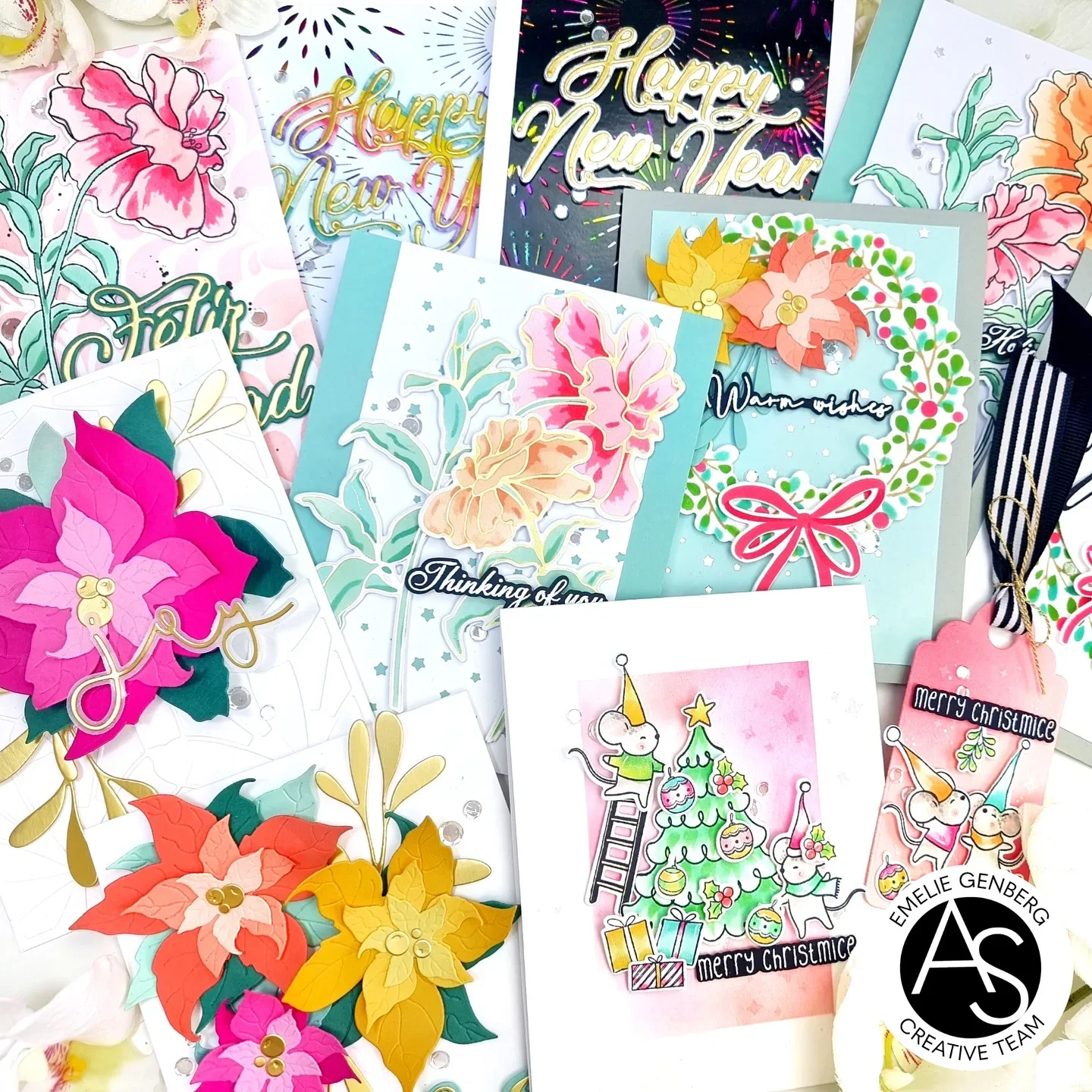 Рождественские праздничные металлические штампы с цветами и звездами