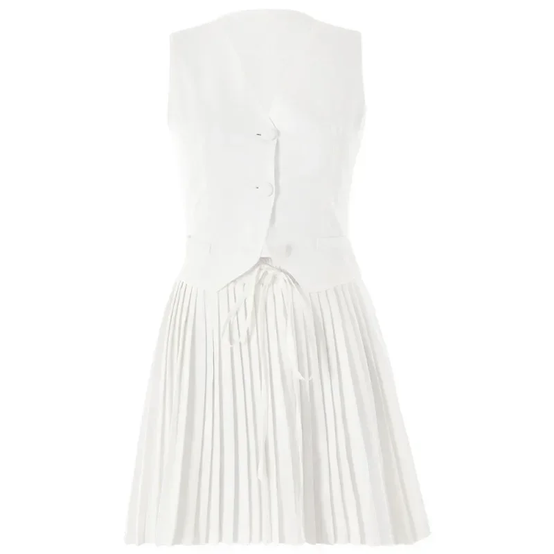 XIZOU Модная юбка Комплекты из двух предметов Женский однобортный жилет с