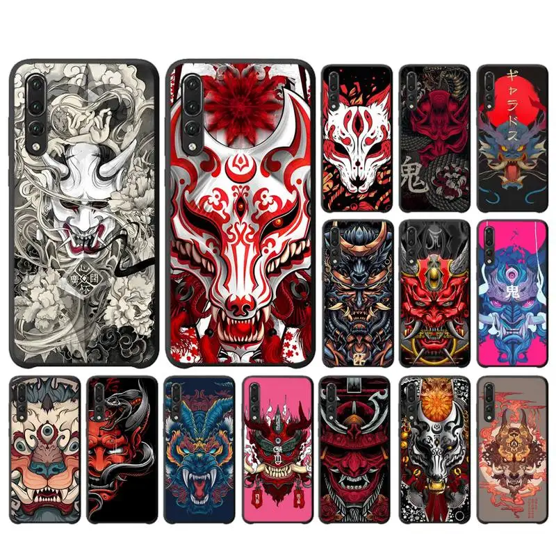

YNDFCNB Samurai Oni Mask Phone Case for Huawei P30 40 20 10 8 9 lite pro plus Psmart2019
