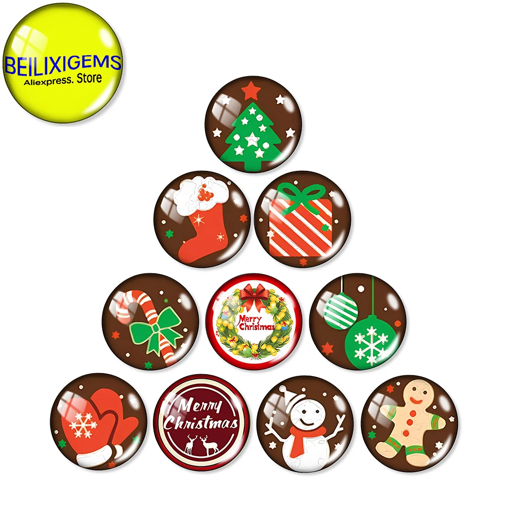 

Счастливого Рождества, мультфильм, Рождественская живопись, 12 мм/18 мм/20 мм/25 мм, фото, фурнитура для изготовления с плоской задней поверхностью