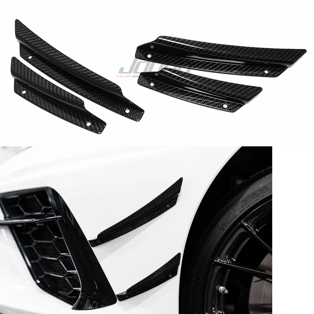 

2020-2022 For Chevrolet C8 Corvette Z51 Real Carbon Fiber Car Side Front Bumper Spoiler Body Kit Splitter Sticker Cover Trim