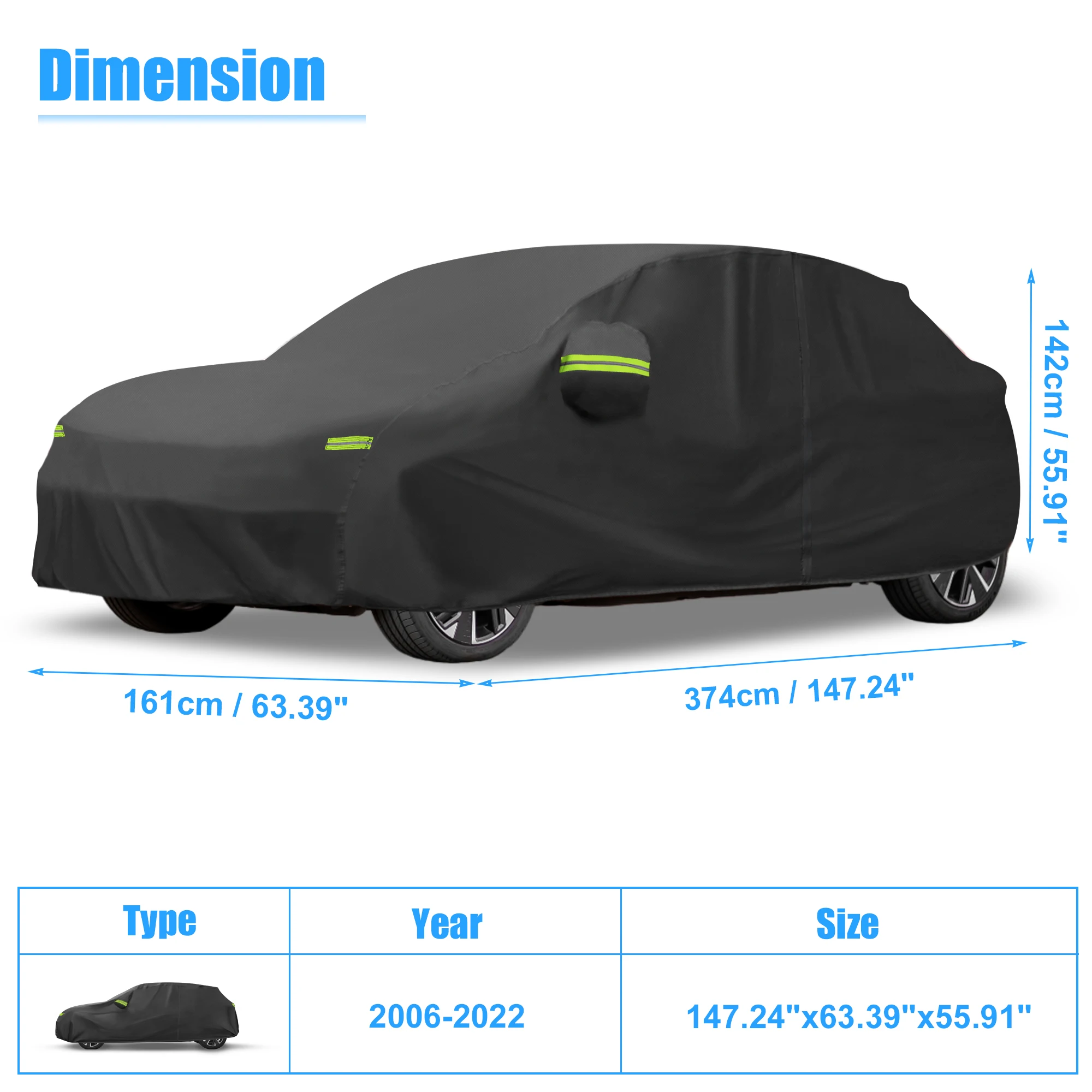 Чехол для автомобиля X Autohaux полноразмерный чехол защита от дождя солнца с молнией