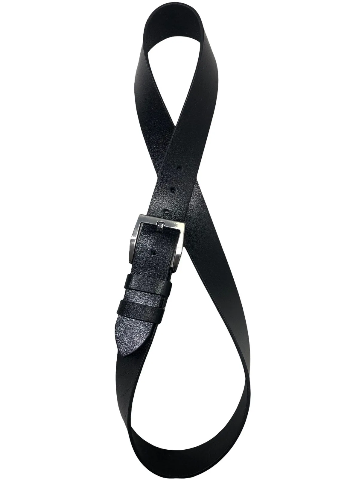 ElizaBell Black Male belt genuine leather 4.5 cm width jeans trousers belt
