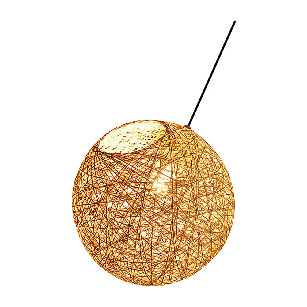 Светильник из ротанга Потолочная круглая люстра с плетеным креплением