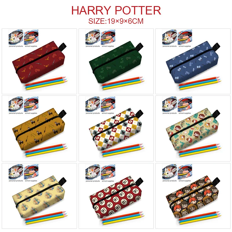 

Harries Potters Pencil Bags Accessories Full Color Printed Pen Bag Wallet Square Cartoon Cartoon Holder Pencil Case Pen Case