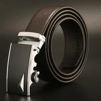 new casual business brown belt fashion mens golden angle alloy automatic buckle geometric pattern full edge texture trend belt