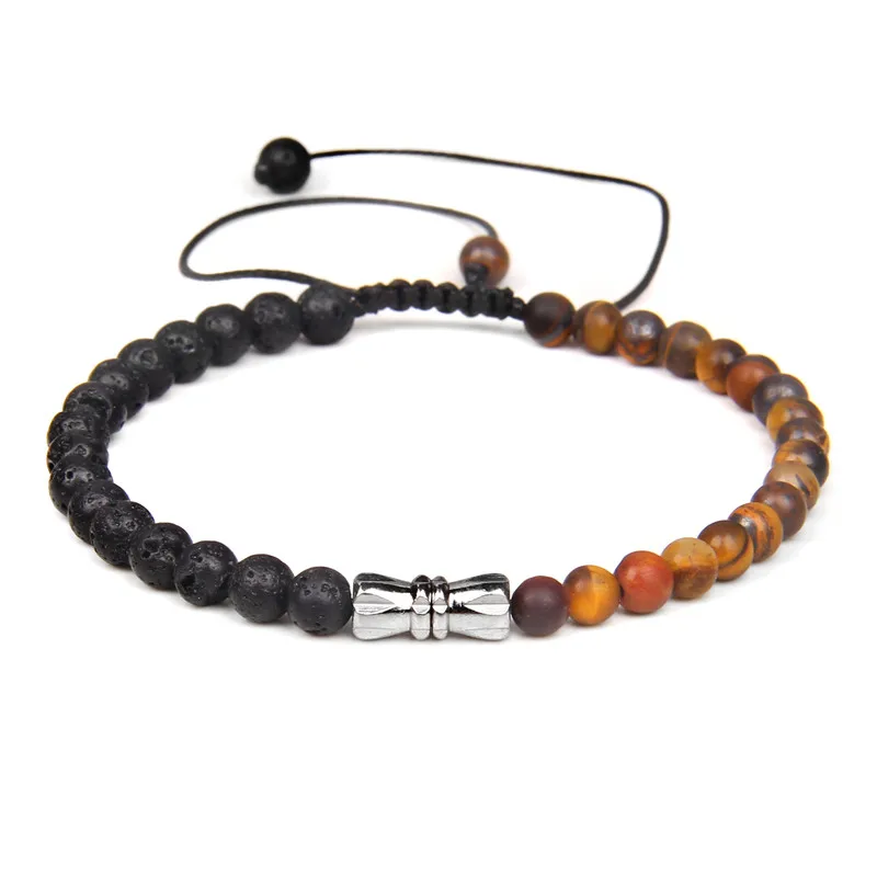 Мужские классические черные Ониксовые браслеты с бусинами 4 мм, плетеные браслеты с бусинами для йоги, женский подарок