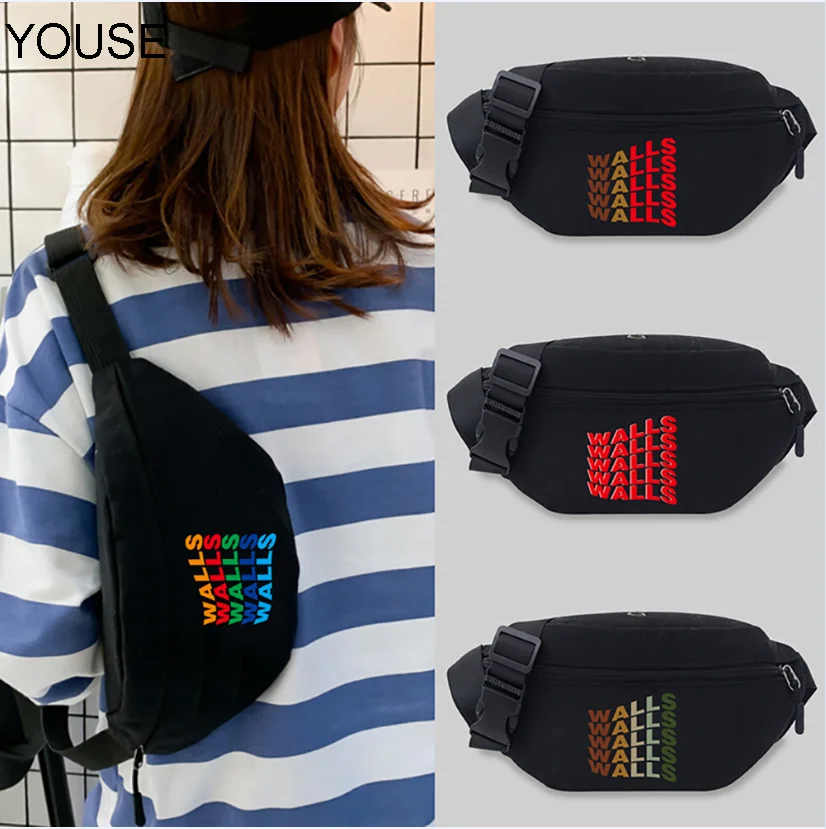 

Trend Wallsl Pattern Waist Bag Chest Bag Unisex Student Printing Leisure Sports Fanny pack Wild Bum bag
