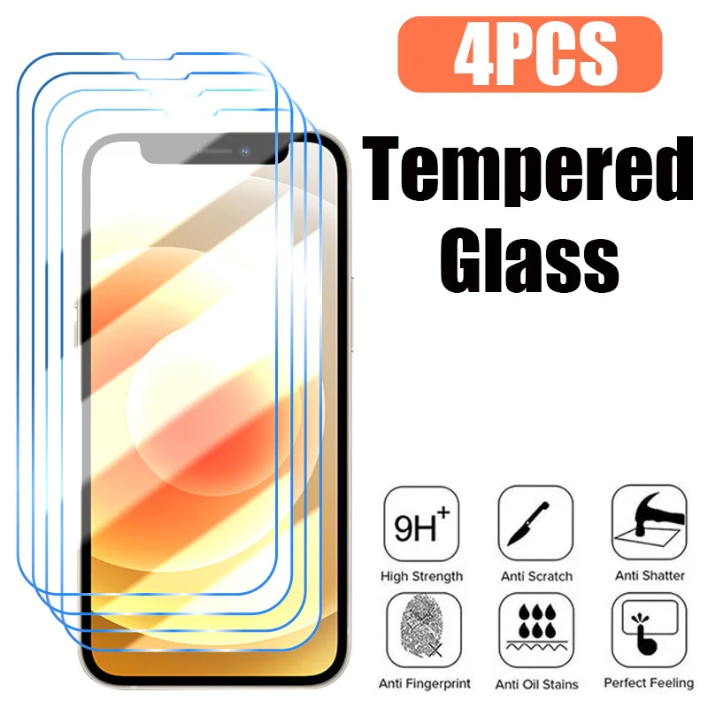 

4 шт. закаленное стекло для iPhone 14 13 Pro Max 13 12 Mini защитное стекло на iPhone 13 Pro Max 14 13 Pro 12 Защитная пленка для экрана