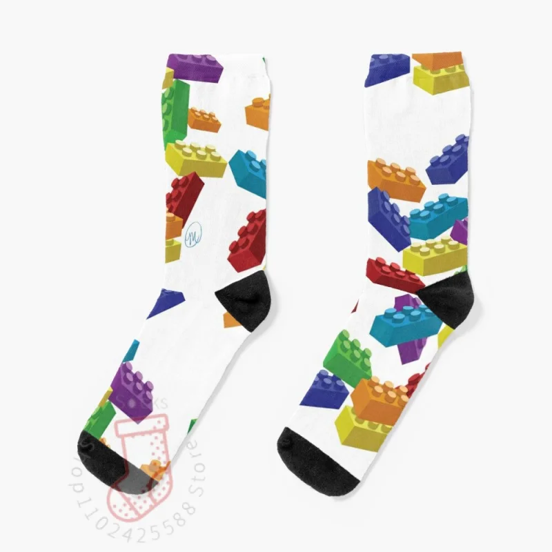 Falling Legos 2 Socks Female Cycling Socks Men'S Soccer Sock