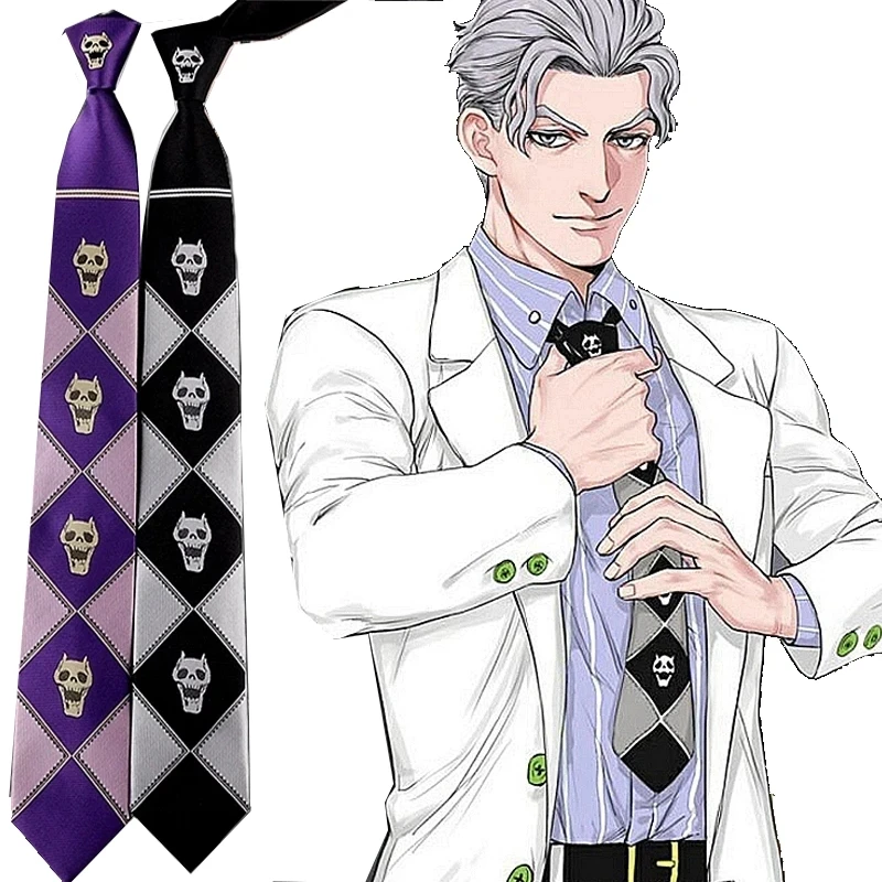 

Anime JoJo's Tie Bizarre Adventure Kira Yoshikage Cosplay KILLER QUEEN Skull Neck Heavens Door Cosplay Costume Prop