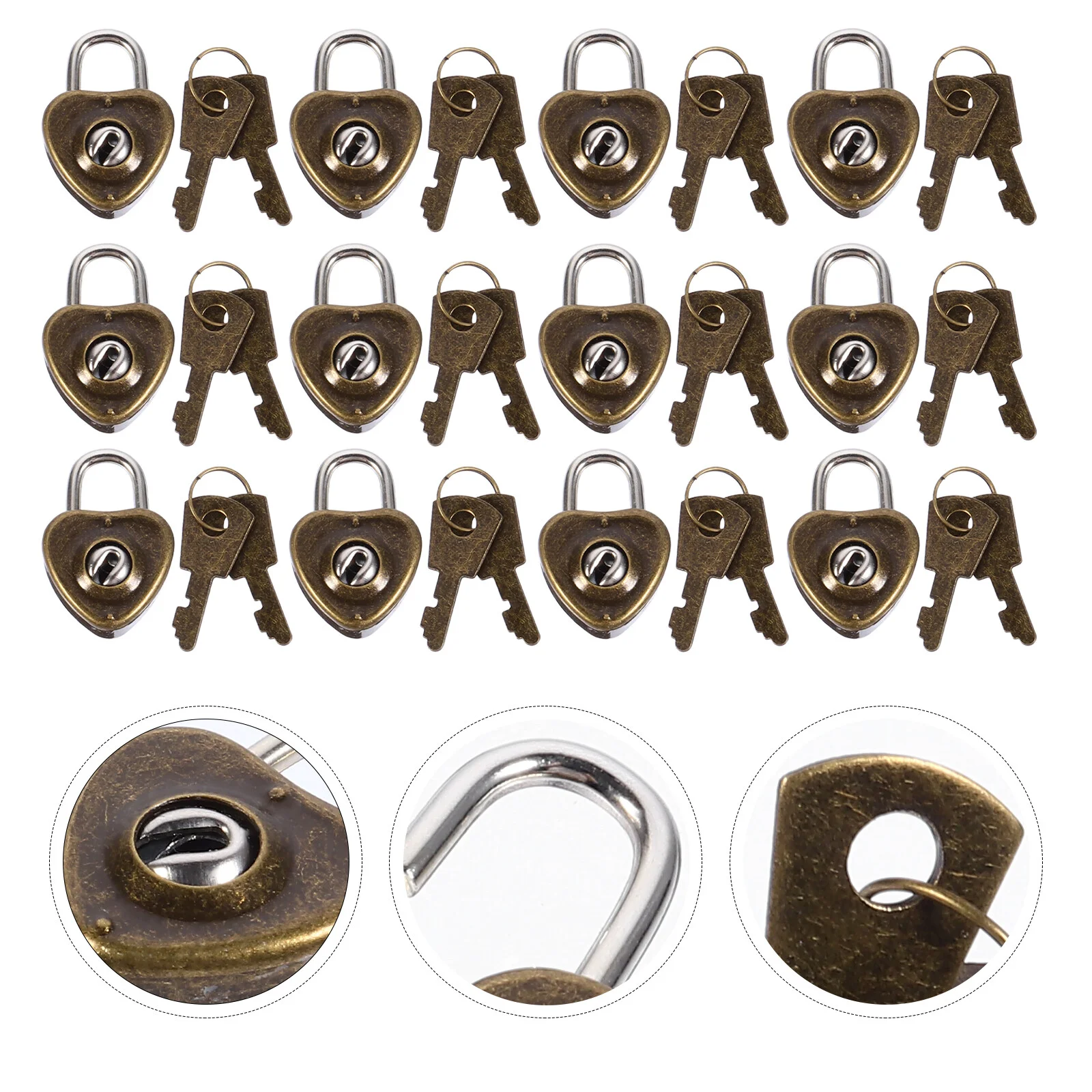 

12 Pcs Lock Miniature Carrying Case Suitcase Travel Multi-functional Padlock Key Iron Drawer