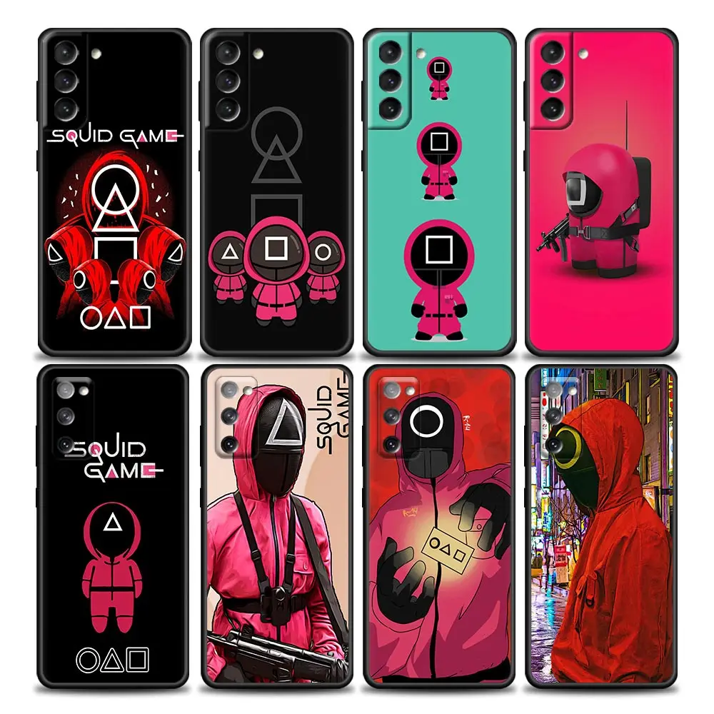 

Cute Squid Game TV Red Green Case Cover For Samsung Galaxy S21 S22 S20 S 21 Ultra FE Plus S7 S8 S9 S10 Plus Lite Soft TPU Cases