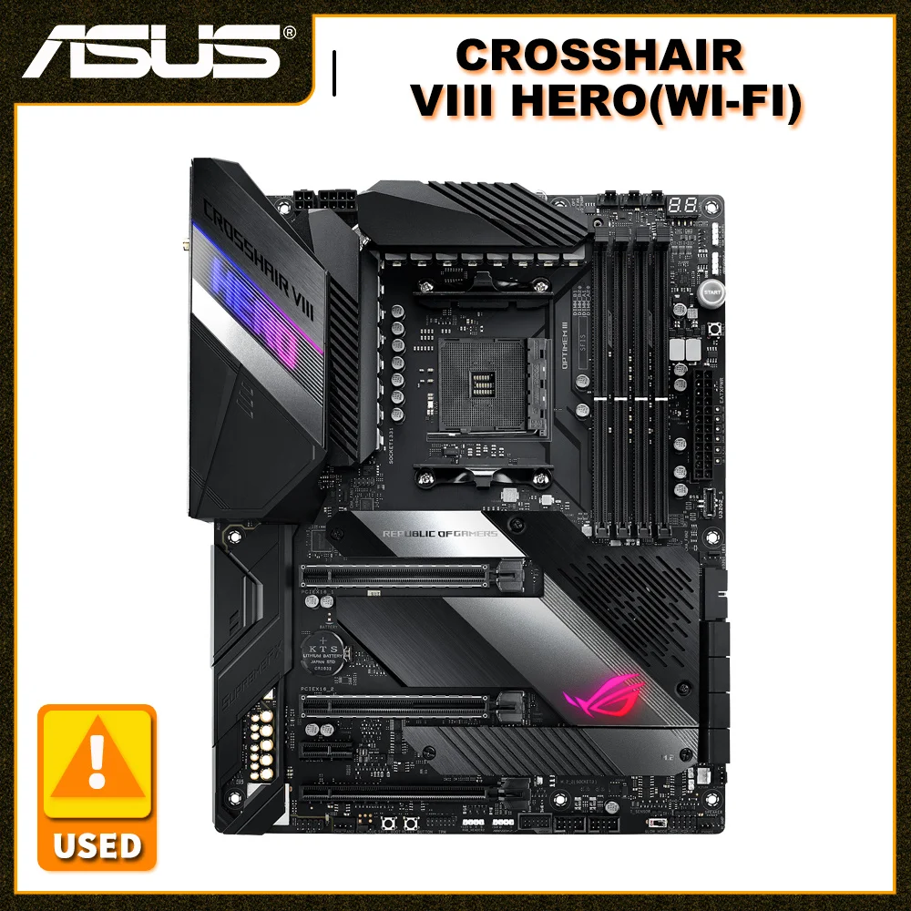 

Socket AM4 Motherboard Asus ROG CROSSHAIR VIII HERO(WI-FI) AM4 Motherboard DDR4 128GB AMD X570 PCI-E 4.0 ATX For 5 3500X cpus