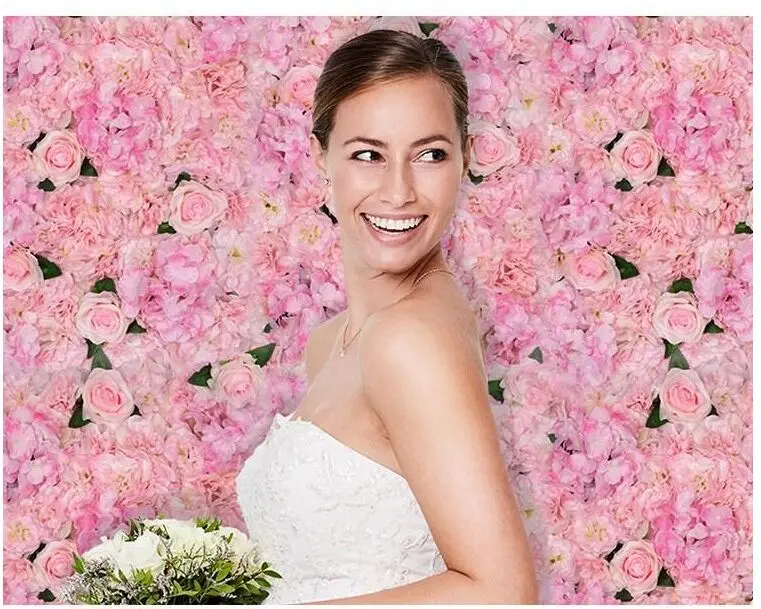 

40X60cm Artificial Silk Rose Hydrangea Wedding Flower Wall Wedding Decoration Backdrop Decor