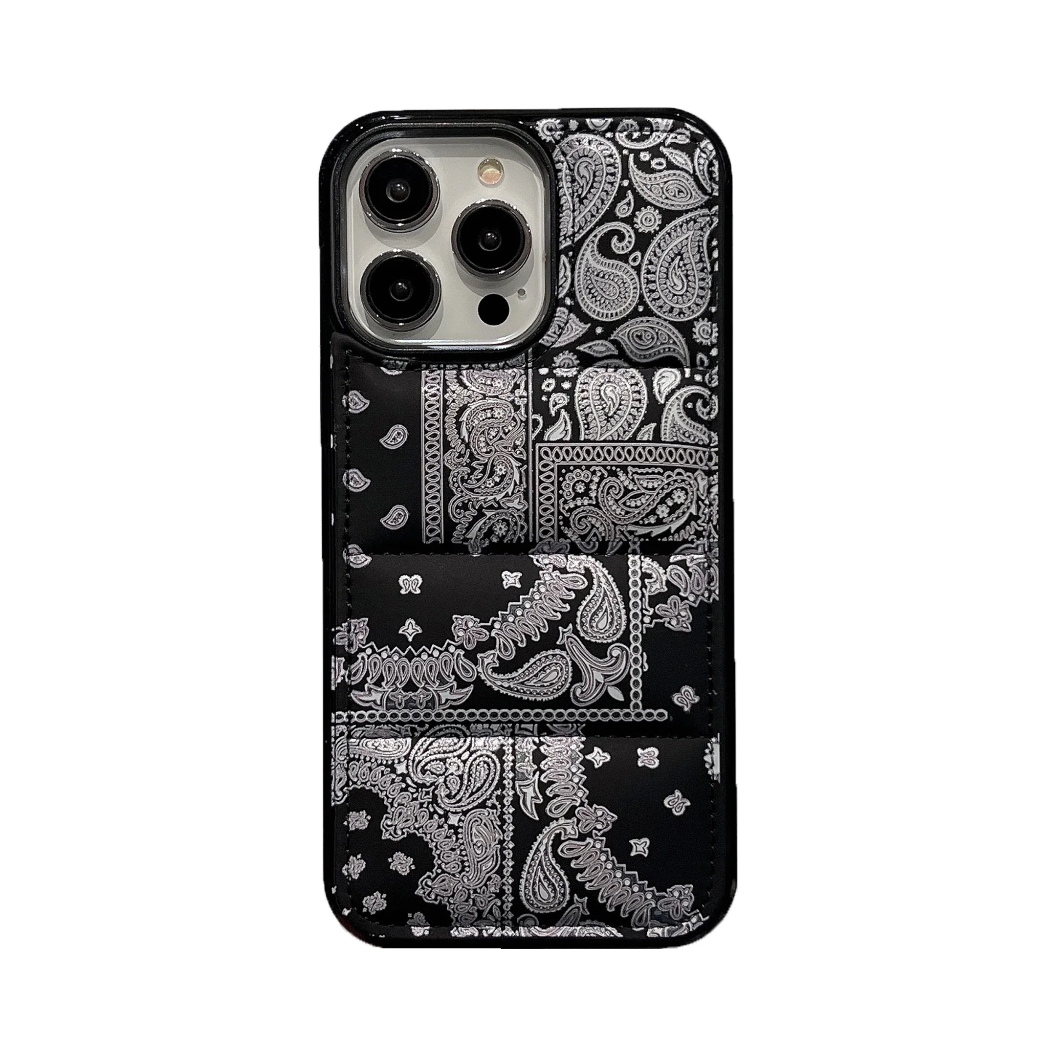 Чехол-пуховик в стиле ретро с рисунком Пейсли для iPhone 16 15 14 13 12 11 Pro Max X XS 7 8 Plus