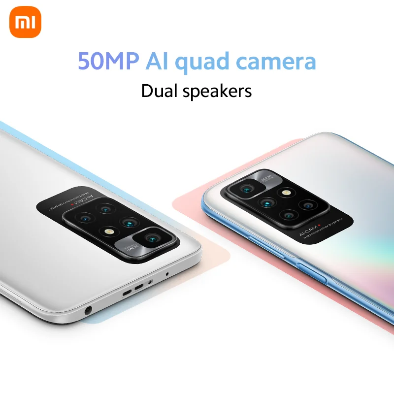 Tanie Globalna Wersja Xiaomi Redmi 10 2022 Smartphone 64GB/128GB MediaTek Helio G88 Octa Core 90Hz Wyświetlacz 5000mAh 50MP AI Quad Camera