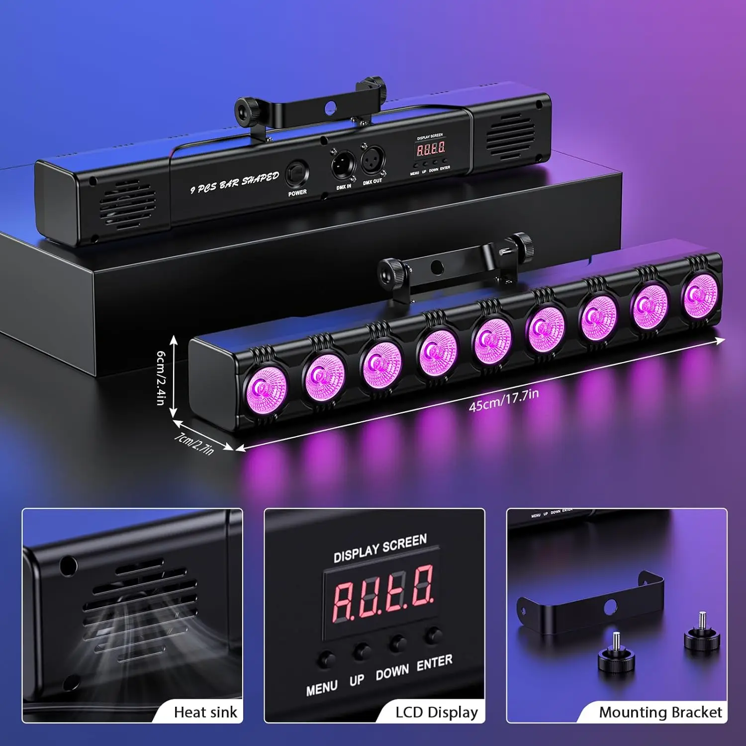 Фото Светодиодный RGB-прожектор 36 Вт для внутреннего освещения сцен, DMX-управление, для церкви, свадеб, вечеринок, дискотек, мероприятий, настенный прожектор №4