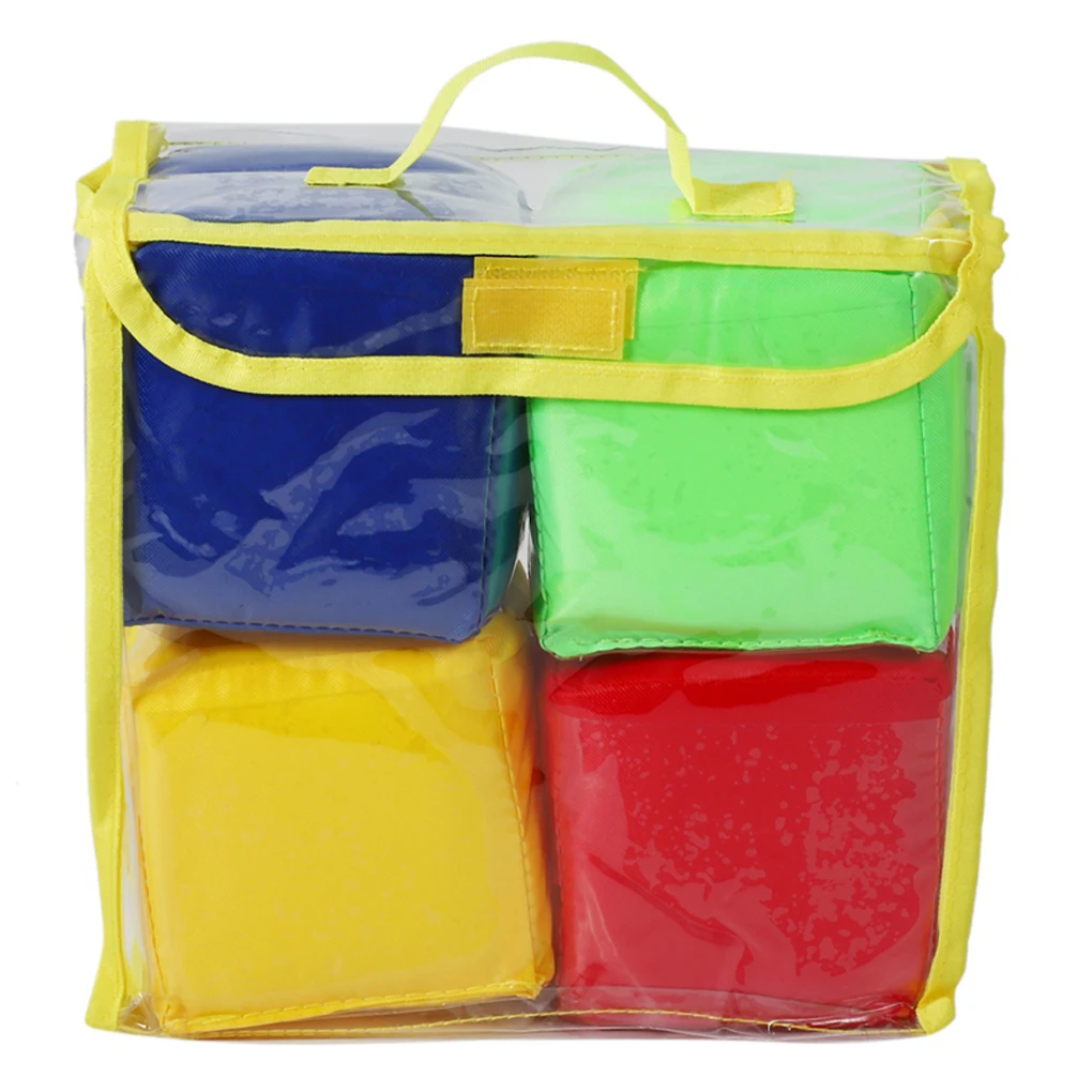

4X Children Playing DIY Cube Pocket Squares with Storage Bag Portable Gaming Teaching Indoor Household Outdoor