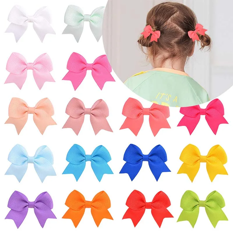 

Solid Ribbon Bowknot Hair Clips for Baby Girls Handmade Bows Hairpin Barrettes Headwear Baby Hair Accessories For Kids Headwear