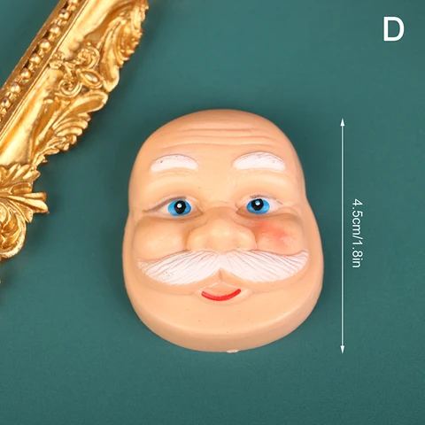 Креативный кукольный домик, миниатюрная маска на все лицо Санта-Клауса, Мини-куклы, Рождественский мультяшный фон, борода для детей, ролевая игра, игрушка