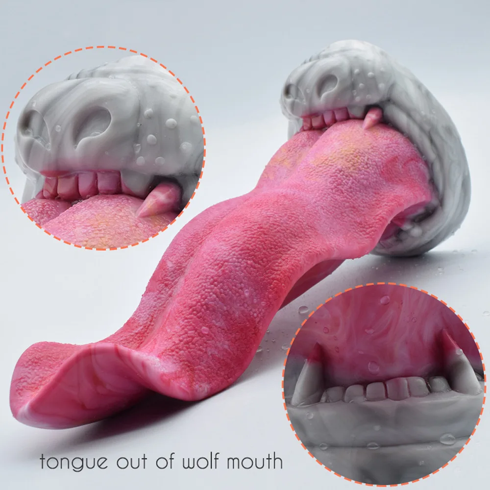 New Wolf Tongue Design Large Anal Plug G-Spot Stimulate 3.15 Inch Thick Dildos With Suction Cup Adult Erotic Products Sex Shop