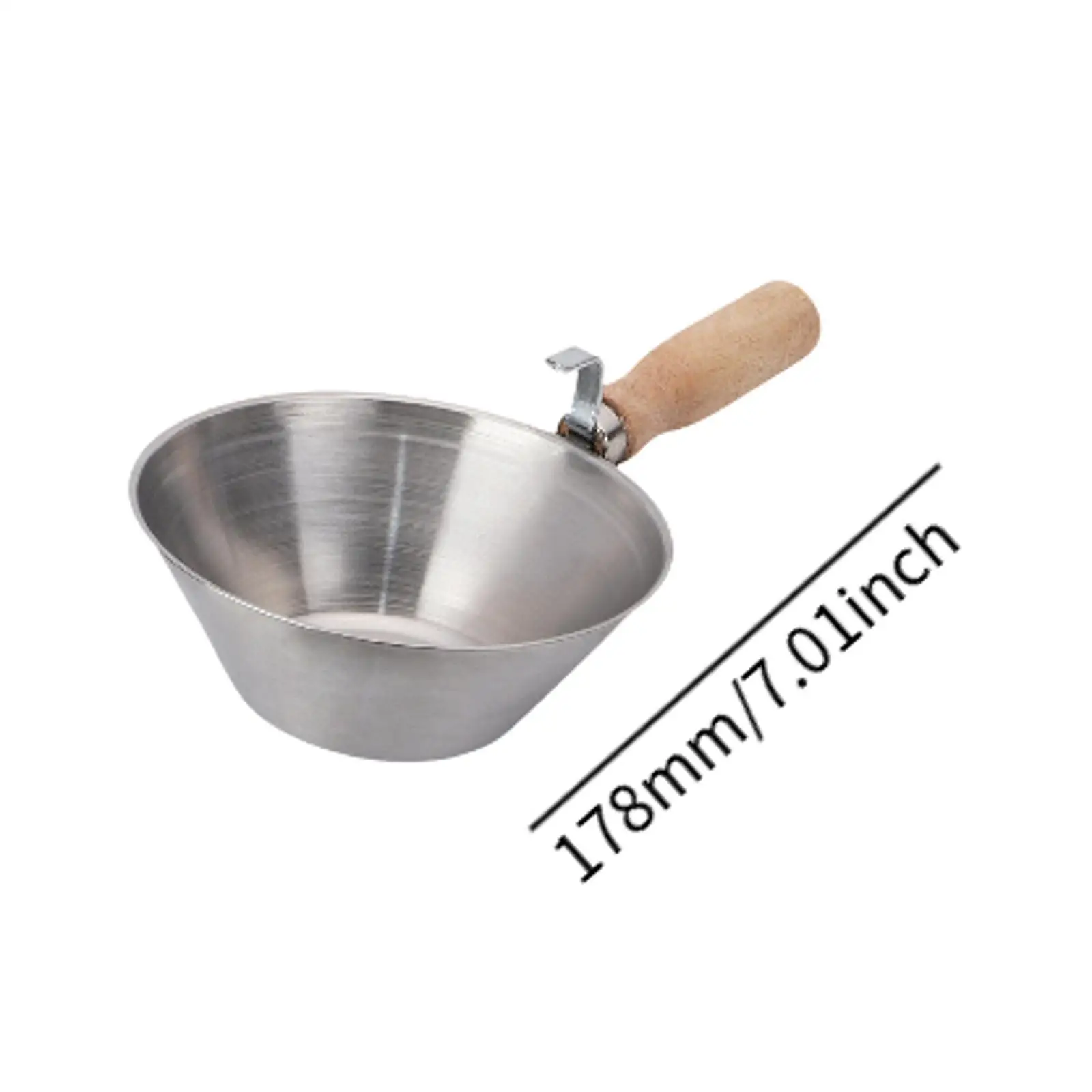 Cement Bucket Scoops Construction Tool Bowl Wooden Handle Home Renovations DIY