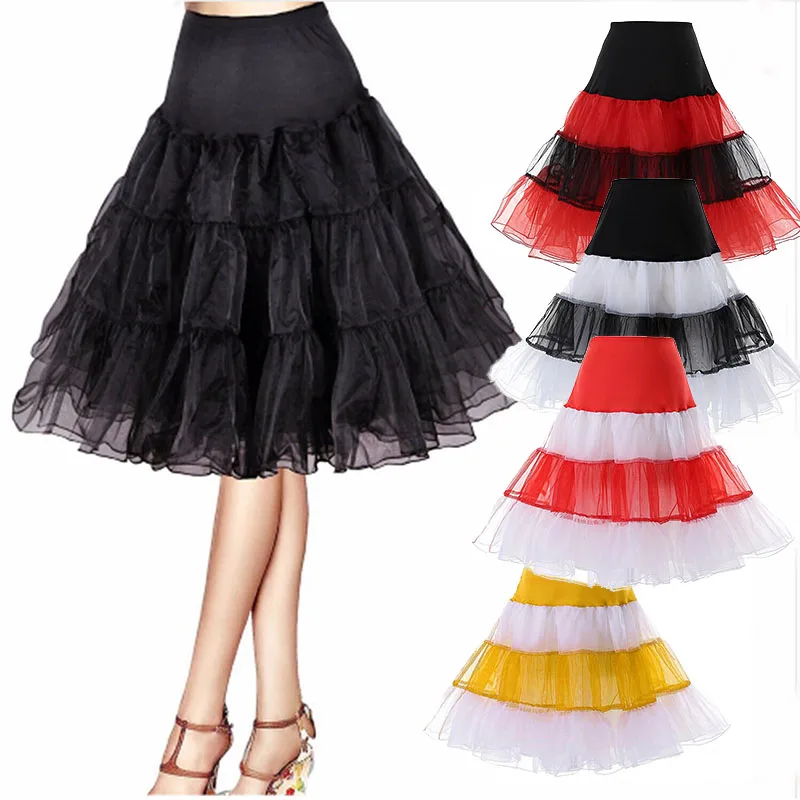 Винтажная 3-слойная Пышная Нижняя Юбка Для Косплея Женская Из Органзы Длиной До