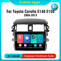 for toyota corolla e140 e150 2007 2013 4g carplay 2din android auto radio car multimedia gps navigation wifi with frame bt