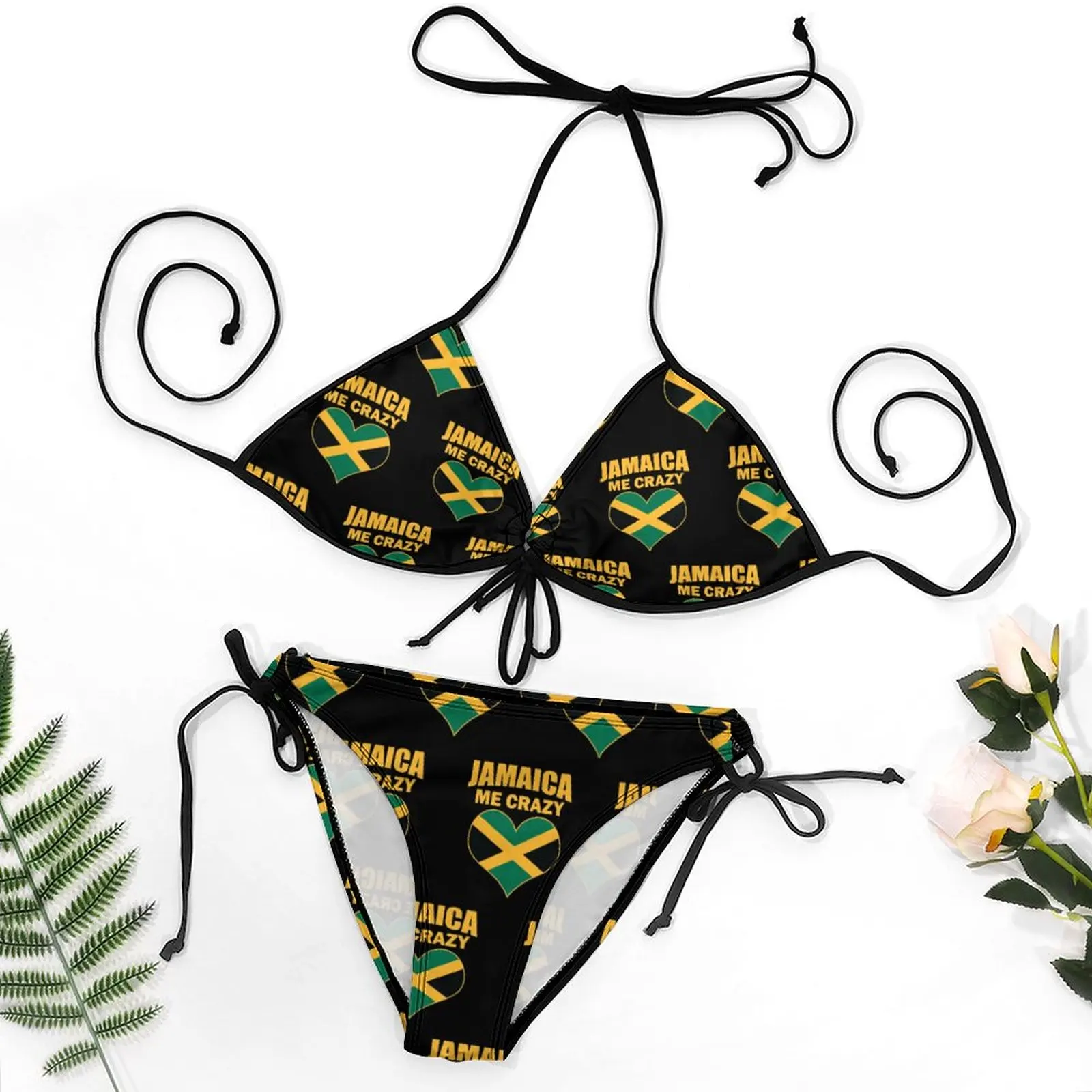 

Novelty Exotic Women's Bikinis Jamaican Me Crazy Jamaica Quote PrintFunny Sarcastic Bikini Vintage Swimwear Swimming