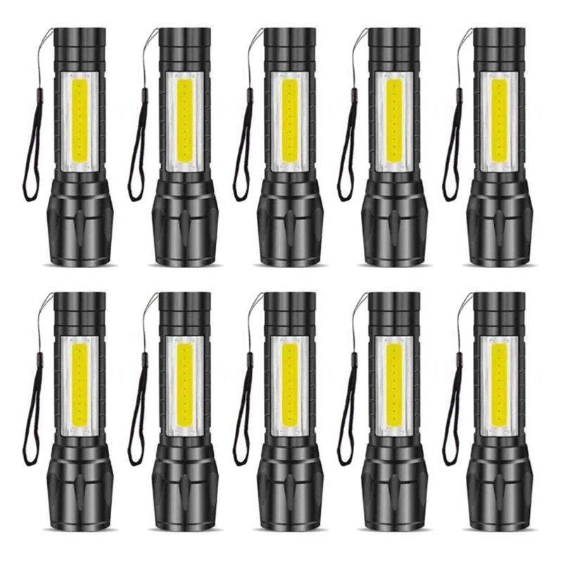 

SET OF 10 XPE+POLICE MINI FLASHLIGHT RECHARGEABLE WATERPROOF USB CHARGE