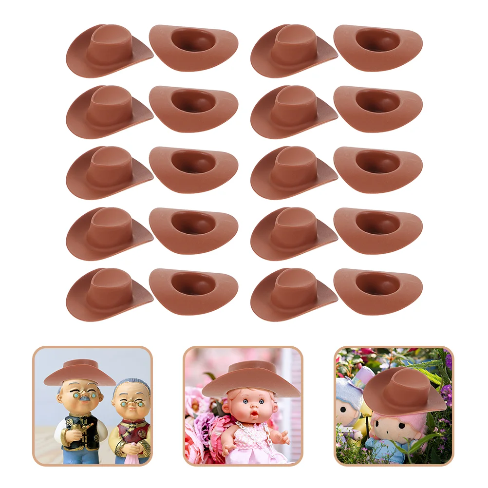 

20/40pcs Plastic Mini Cowgirl Hat Miniature Western Hats Pretend Play Doll Accessories Kids Party Toys Gifts