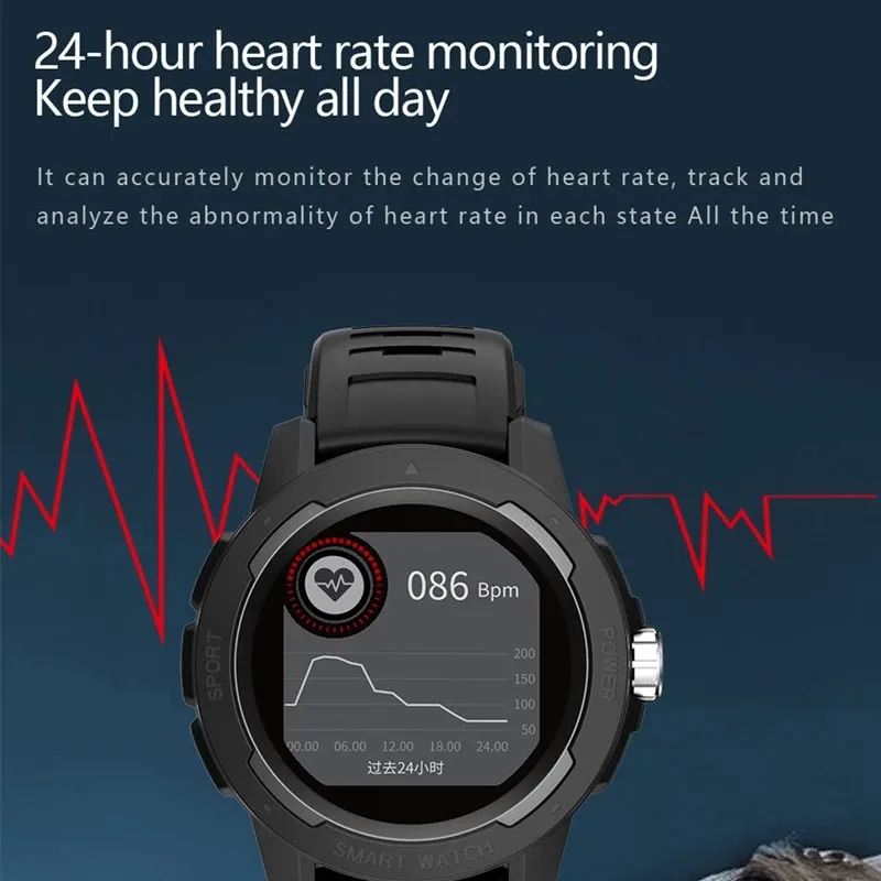 Smart Watch HT6 Waterproof Outdoor GPS Maps Sports Fitness Tracker Heart Rate Monitor Weather Reminder Music Control Smartwatch