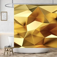 gold 3d high quality polyester shower curtain marble waterproof fabric bathroom curtains home decoration cortinas de ducha