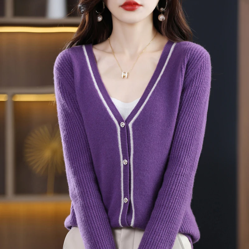 Рисунок 4 - Женский контрастный кардиган из 100% чистой шерсти