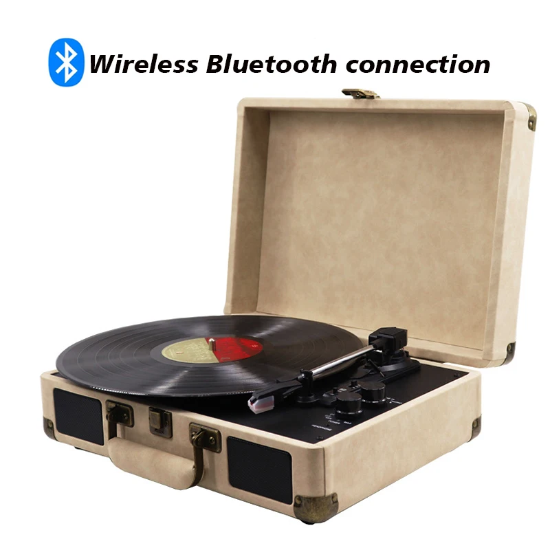 

Vinyl Record Player Retro Style Suitcase Portable Phonograph 33/45/78 RPM Turntable LP Record Player Gramophone Built-in Speaker