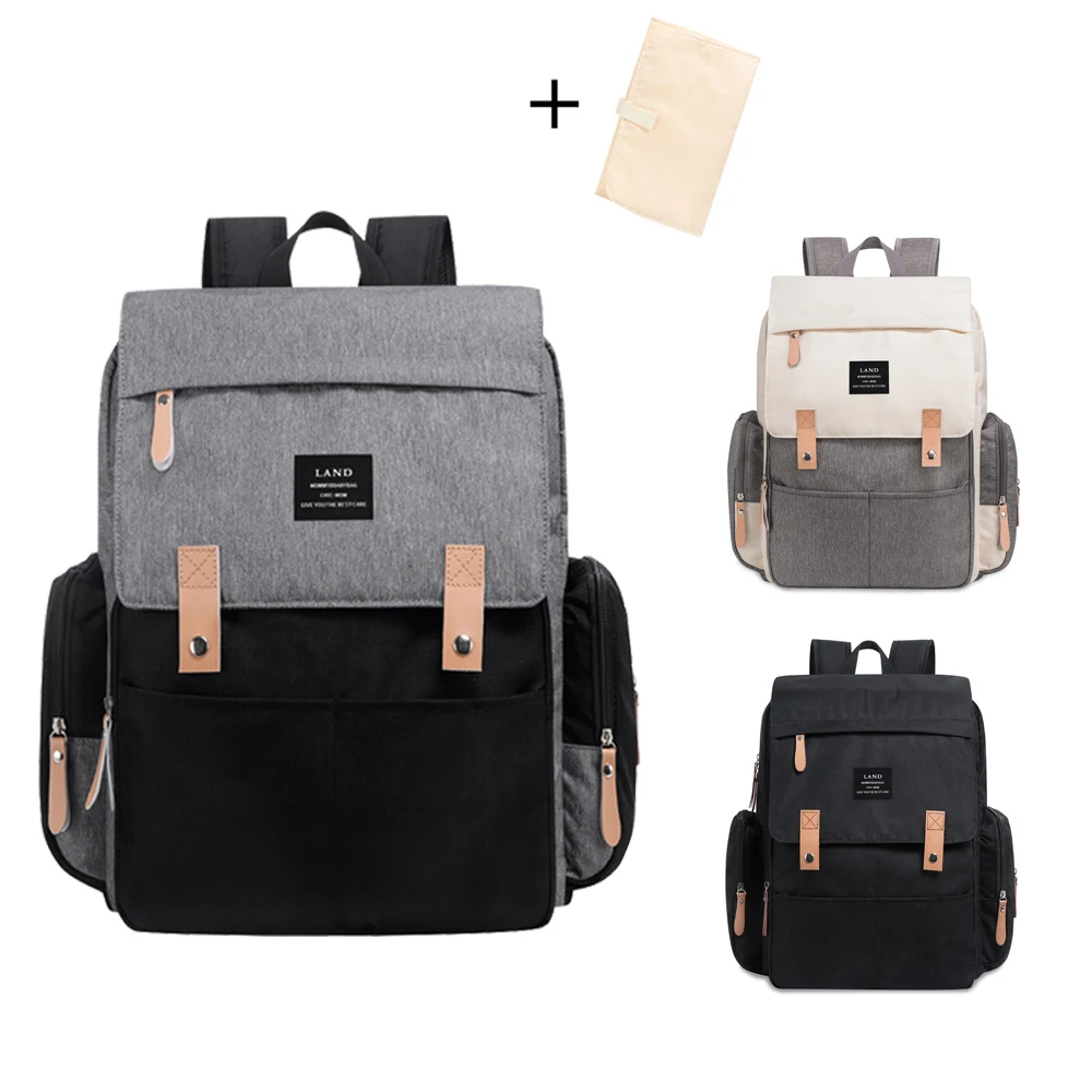 Land Large Capacity Diaper Bag Backpack Fashion Travel for Mom and Dad Solid Mummy Bags Stroller Organizer Bag  baby bags